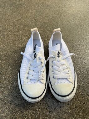 Converse White Low-Top Knit Chuck Taylor All Star Sneakers 11